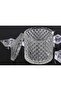 Crystal Candy Box With Lid - Glass Covered Sugar Bowl and Cookie Jar - Weave Design Dish - 3