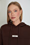 3 İplik Active Printed Oversize Sweatshirt with Hood and Stopper - 6