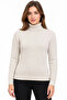 Turtleneck Full-Throated Thick Ribbed Regular Fit Knitwear Sweater - Beige