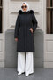 Baklava Patterned Araboy Coat Tsd260280 Navy Blue - 3