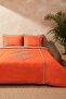 Puff embroidered liya double size 100% cotton duvet cover set - 6 piece dowry set - 5