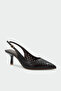 Punch Laser Cut Women's Heeled Shoes - Light Brown Shiny - 2