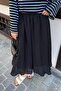 Belted Pocketed Hijab Skirt Black - 3