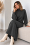 High Collar Ribbed Knitwear Dress K3051 Anthracite - 2