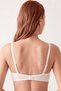 Women's White Supportive Cotton Underwire Bra Textured Push up Gathering Bra - 3