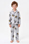 Car Patterned Buttoned Boys' 2-Piece Pajama Set - 2