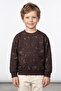 Patterned Text Printed Crew Neck Boys' Sweatshirt - 2