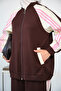 Women's Double Color Stripe Detailed Suit Brown - 5