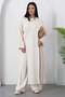Crew Neck Slit Pants Double Set Pl2611