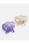 Women Ivory And Purple 2 Piece Flower Hair Clip Set - 2