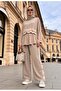 Rovena Garnili Snap Detailed Modal Hijab Sports Set - Beige - 3