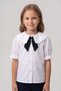 Girl's Baby Collar Black Polka Dot Scarf Short Sleeve Gathered Sleeve Shirt April 23 October 29 Show Outfit