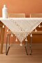 Beaded Detailed Laced Square Runner 90X90 cm