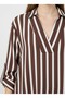 V-Neck Striped Blouse - 3