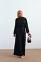 Women's Crew Neck Asymmetrical Cut Set Black - 4