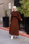 Women's Hijab Hair Braided Top and Bottom Knitwear Set, Stylish Combination with Buttoned Front and Plain Skirt - 4