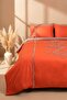 Puff embroidered liya double size 100% cotton duvet cover set - 6 piece dowry set