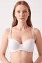 Women's White Supportive Cotton Underwire Bra Textured Push up Gathering Bra