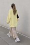 Women's Oversize Sweatshirt Dress Perfect Man Printed Yellow – Crew Neck, 3 Thread Raster Fleece - 3