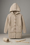Girl's Hooded Seamless Long Buttoned Knitwear Cardigan with Pockets - 5