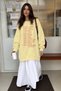 Women's Oversize Sweatshirt Dress More Love Printed Yellow – Crew Neck, 3 Thread Raster Fleece