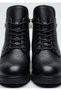 2551020K Lace-Up Ankle-Length Genuine Leather Flat Sole Boots for Women - 4