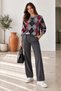 Women's Diamond Patterned Crew Neck Knitwear Sweater - 2