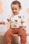 Rochababy Baby Cute Bear Patterned Snap Fastener Shoulder Sweatshirt and Sweatpants Set - 3