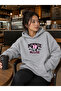 Women's Gray Hooded Sweatshirt Mi̇nnemaus