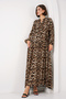 2423 Authentic Patterned Hijab Dress - E. Brown - 3