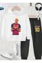 Lamine Yamal Printed Boys' Tracksuit, 3-Thread Shardoon Fabric