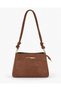 Tan Suede Women's Knot Detailed Strap Daily Shoulder Bag Stylish Bag with Metal Accessories