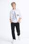 Boy's Seasonal 3-Piece Shirt Set – Casual Stylish Combination (Short Sleeve Sweatshirt) 7212-B