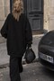 Women's Oversize Sweatshirt Dress Perfect Man Printed Black – Crew Neck, 3 Thread Raster Fleece - 6