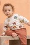 Rochababy Baby Cute Bear Patterned Snap Fastener Shoulder Sweatshirt and Sweatpants Set - 2