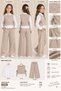 Girl's 3-Piece Set - Shirt, Sweater, and Stoned Wide-Leg Pants with Pockets - 2