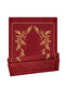 Burgundy Tulip Pattern Embroidered Velvet Prayer Rug - 4