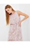 2501 Patterned Zero Sleeve Chiffon Dress - Pink - 2