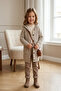 Girl's Hooded Seamless Long Buttoned Knitwear Cardigan with Pockets