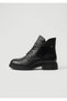 2551020K Lace-Up Ankle-Length Genuine Leather Flat Sole Boots for Women