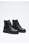 2551020K Lace-Up Ankle-Length Genuine Leather Flat Sole Boots for Women - 2