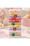 Colorful Hair Ties Set with Smiling Faces and Flower Figures, 10 Pieces
