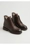 2551020K Lace-Up Ankle-Length Genuine Leather Flat Sole Boots for Women - 2