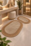 Nerissa 2-Piece Plush Bath Mat Set Round and Oval Mat Sets with Non-Slip Base, Soft Textured, Stylish and Decorative Bath Rug, Modern Design - 4
