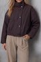 Women's coffee-colored stand collar lined regular fit jacket alc-x15886 - 4