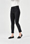 Embroidered-Hem Stretch Denim Trousers