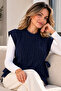 Acrylic Knitwear Sweater N521 Navy Blue - 4