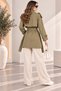 Women's Double-Breasted Collar Belted Pocketed Lined Short Trench Coat - 6