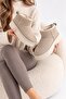 Women's Beige Suede Wool Inside Thick Sole Boots - 3