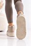 Women's Beige Suede Wool Inside Thick Sole Boots - 4